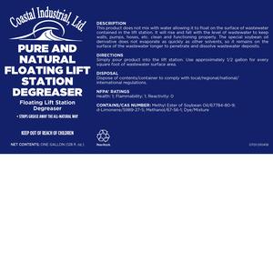 Coastal Pure and Natural Lift Station Degreaser