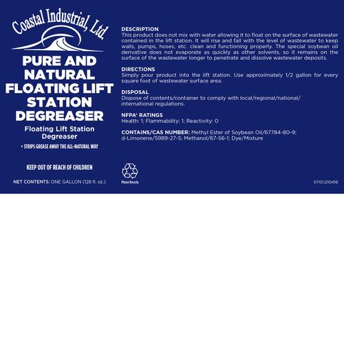 Coastal Pure and Natural Lift Station Degreaser